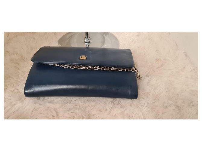 Borsa Gucci in pelle blu - vista 3