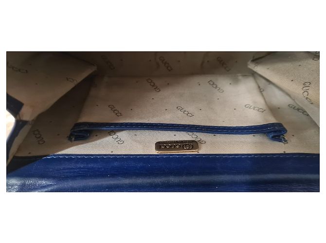 Borsa Gucci in pelle blu - vista 4