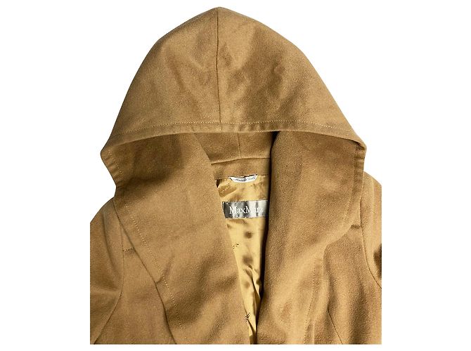 Abrigo con capucha Max Mara en cachemir marrón Castaño - vista 3