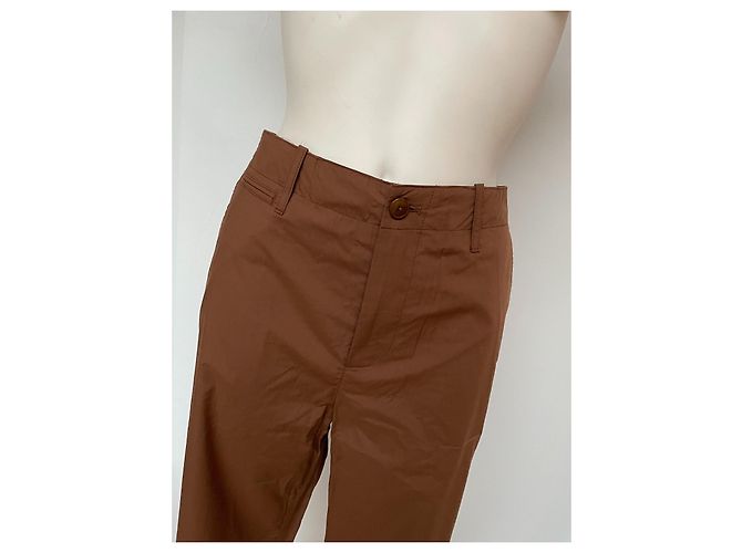 Pantalones Closed Bertha Popelina Caramelo Algodón - vista 2
