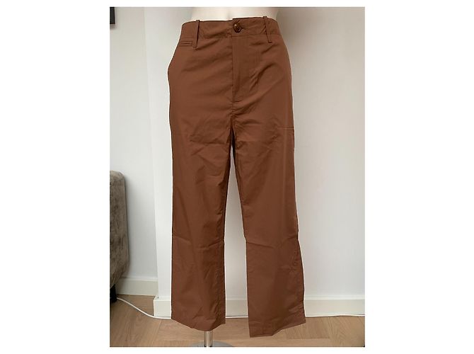 Pantalones Closed Bertha Popelina Caramelo Algodón - vista 3