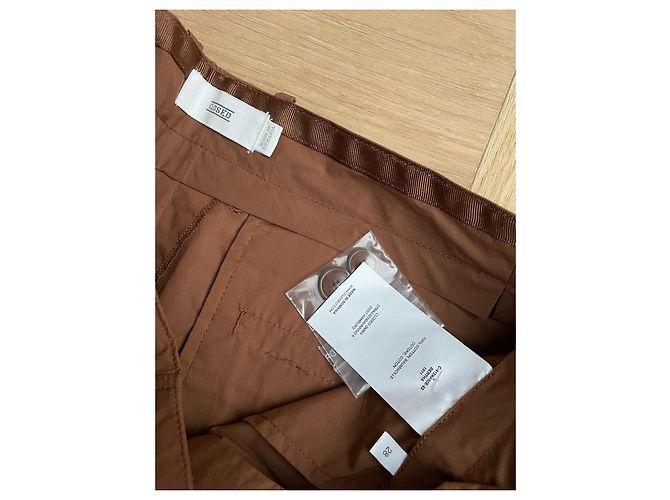 Pantalones Closed Bertha Popelina Caramelo Algodón - vista 4