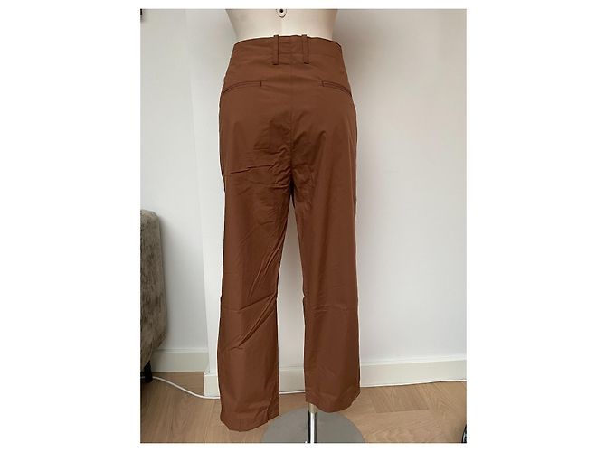 Pantalones Closed Bertha Popelina Caramelo Algodón - vista 5