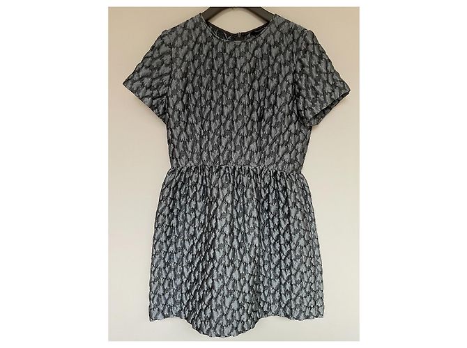 Tara Jarmon Kleid Blau Grau Polyester Größe L - Ansicht 2