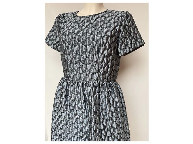 Tara Jarmon Kleid Blau Grau Polyester Größe L - Ansicht 3