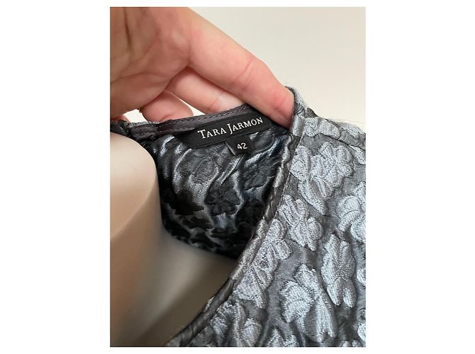 Tara Jarmon Kleid Blau Grau Polyester Größe L - Ansicht 4