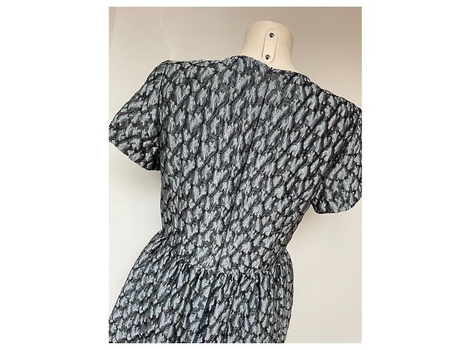 Tara Jarmon Kleid Blau Grau Polyester Größe L - Ansicht 5