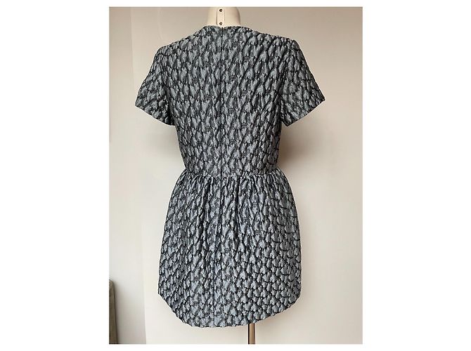 Tara Jarmon Kleid Blau Grau Polyester Größe L - Ansicht 8