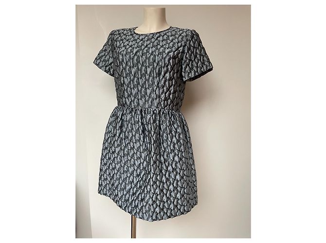 Tara Jarmon Kleid Blau Grau Polyester Größe L - Ansicht 9
