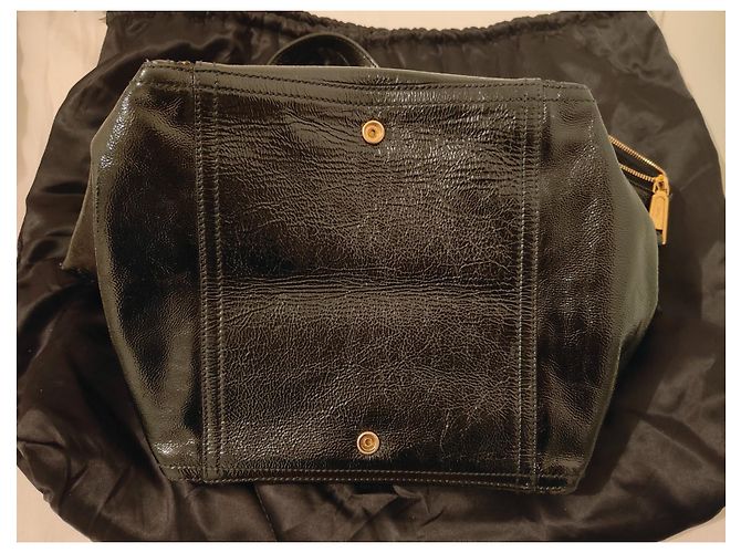 Borsa Yves Saint Laurent Downtown in vernice nera Nero - vista 4