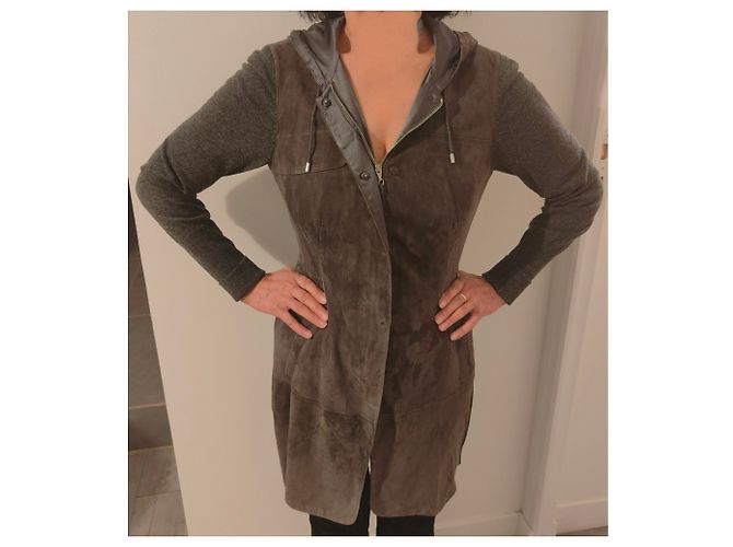 Brunello Cucinelli Sobrecamisa / abrigo bimaterial Gris - vista 6