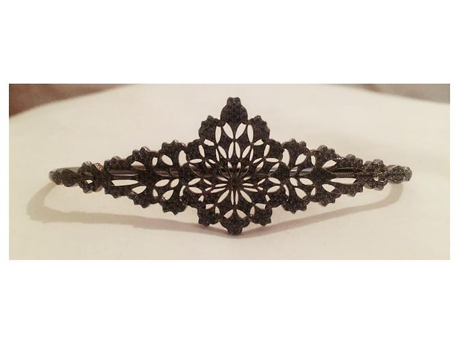 Autre Marque Gaydamak Bracciale da Mano Oro e Diamanti Neri Nero - vista 3