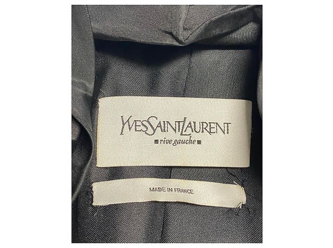 Blazer da sera Yves Saint Laurent Rive Gauche in lana nera - vista 3