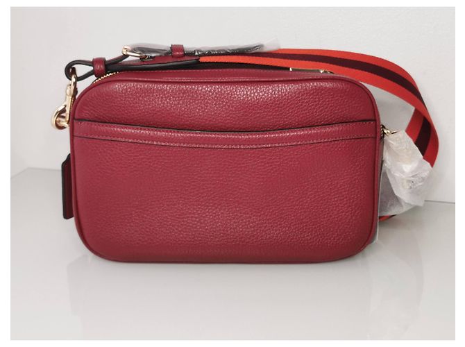 Borsa a tracolla Coach in pelle martellata bordeaux D'oro Arancione Bordò - vista 11