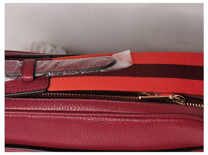Borsa a tracolla Coach in pelle martellata bordeaux D'oro Arancione Bordò - vista 12