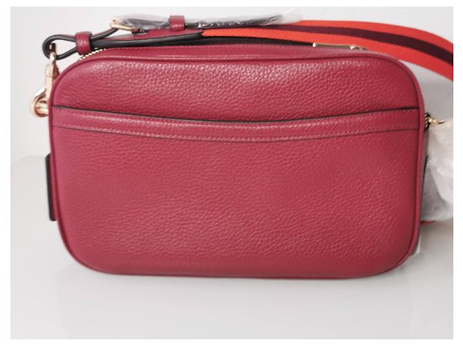 Borsa a tracolla Coach in pelle martellata bordeaux D'oro Arancione Bordò - vista 13