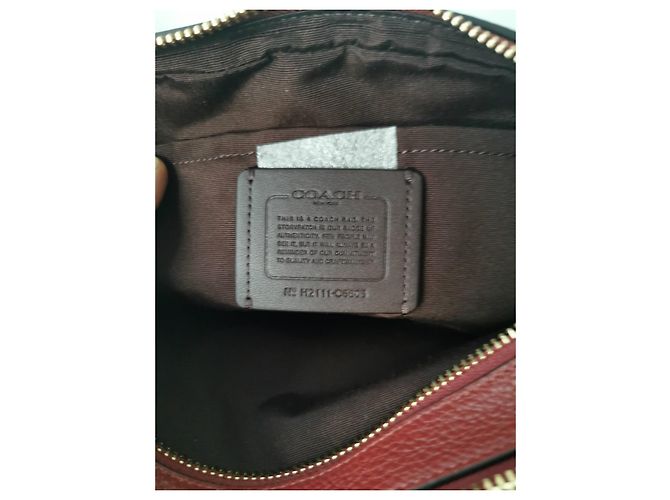Borsa a tracolla Coach in pelle martellata bordeaux D'oro Arancione Bordò - vista 15