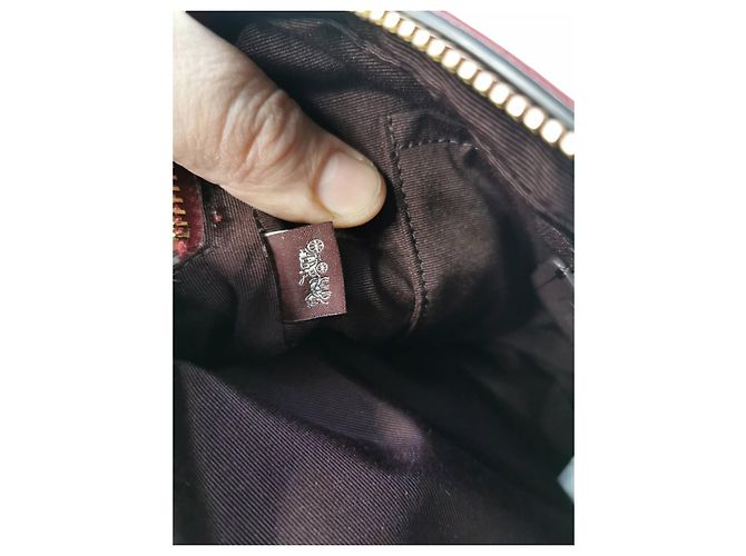 Borsa a tracolla Coach in pelle martellata bordeaux D'oro Arancione Bordò - vista 16