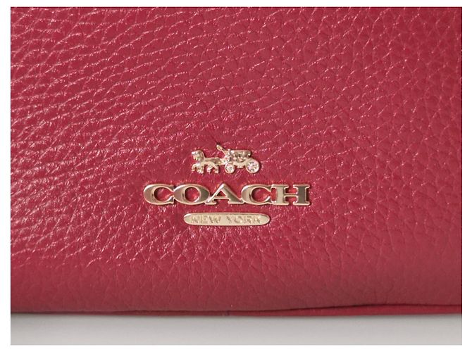 Borsa a tracolla Coach in pelle martellata bordeaux D'oro Arancione Bordò - vista 17