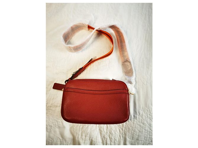 Borsa a tracolla Coach in pelle martellata bordeaux D'oro Arancione Bordò - vista 2
