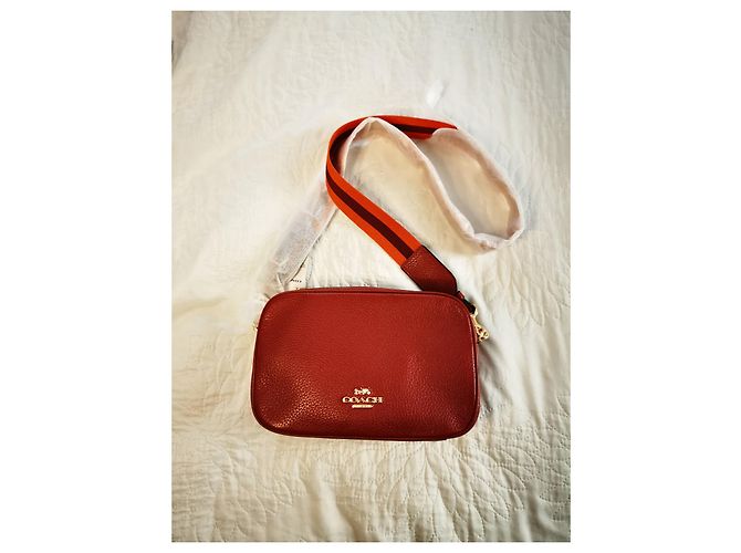 Borsa a tracolla Coach in pelle martellata bordeaux D'oro Arancione Bordò - vista 4