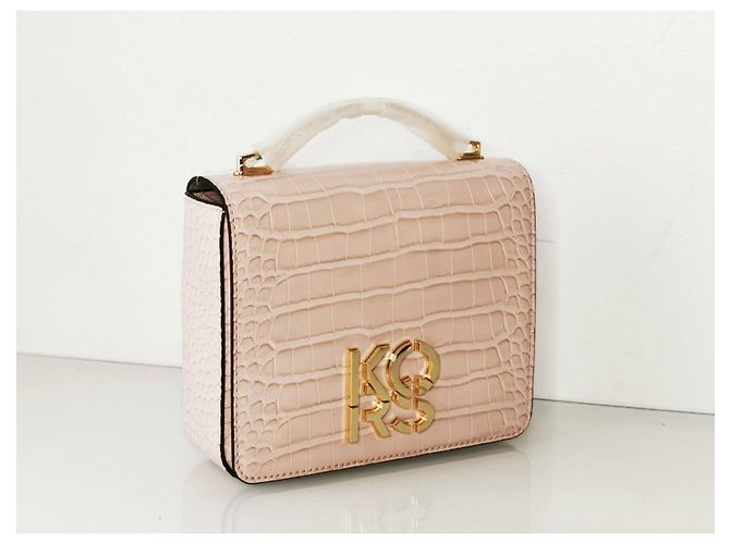 Borsa a tracolla Michael Kors rosa stampa coccodrillo Gold hardware - vista 10