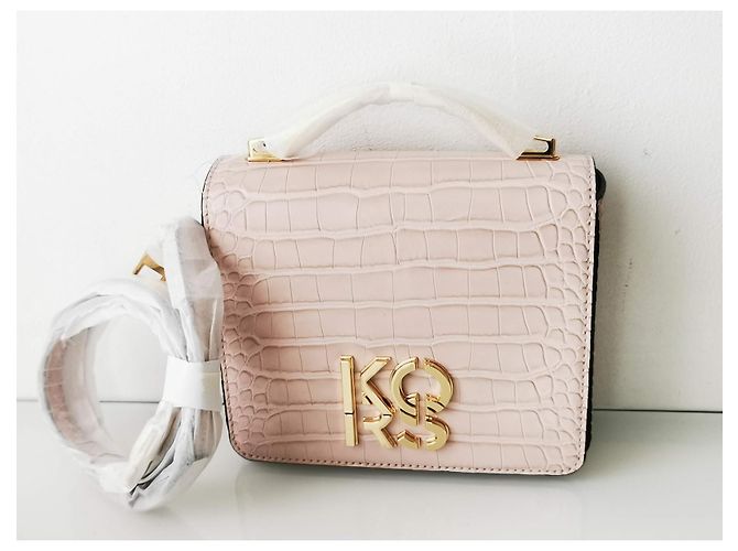 Borsa a tracolla Michael Kors rosa stampa coccodrillo Gold hardware - vista 2