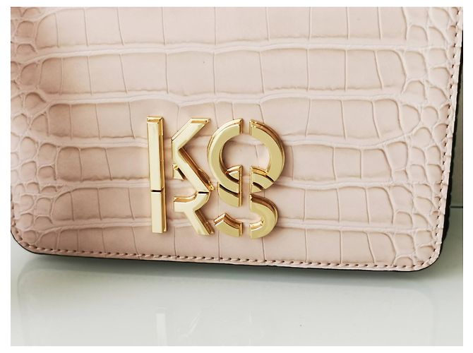 Borsa a tracolla Michael Kors rosa stampa coccodrillo Gold hardware - vista 3
