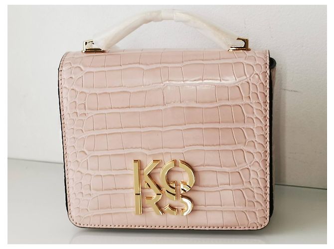 Borsa a tracolla Michael Kors rosa stampa coccodrillo Gold hardware - vista 6