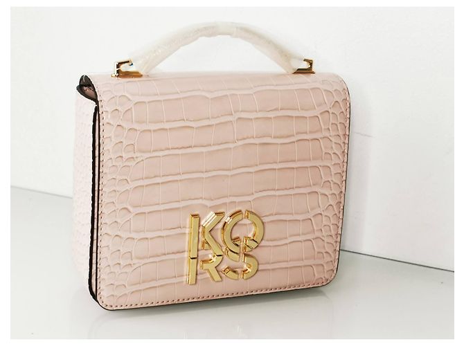 Borsa a tracolla Michael Kors rosa stampa coccodrillo Gold hardware - vista 9