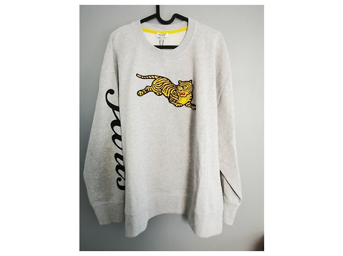 Kenzo Jumping Tiger Sweatshirt Grau Schwarz Gelb Baumwolle XL - Ansicht 8