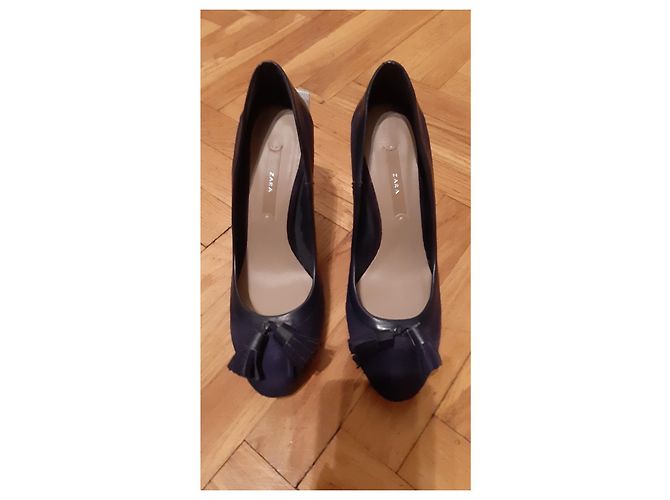 Décolleté Zara in pelle di cervo blu 37 - vista 2