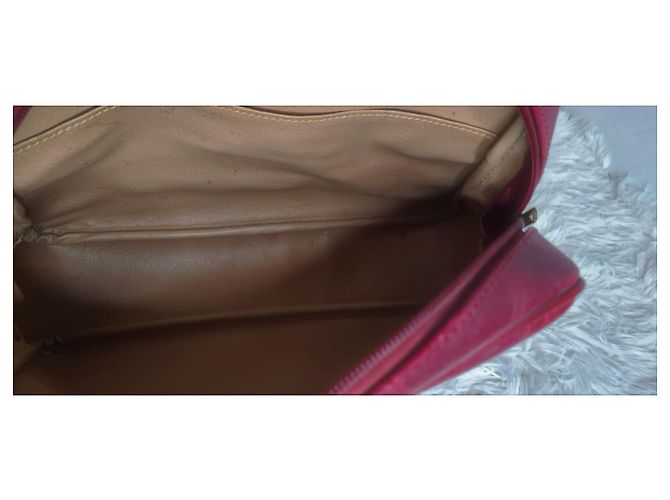 Pochette Dior in pelle rosso scuro Bordò - vista 4