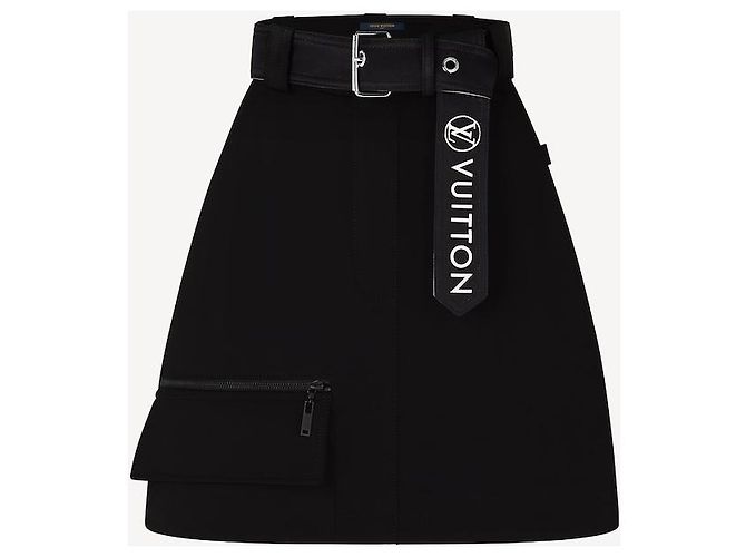 Louis Vuitton SPORTLICHER TECHNISCHER JERSEY-MINIROCK Schwarz - Ansicht 6
