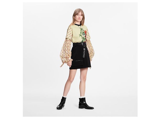 Louis Vuitton SPORTLICHER TECHNISCHER JERSEY-MINIROCK Schwarz - Ansicht 7
