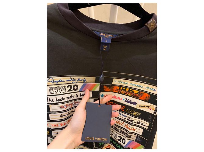 Louis Vuitton Maglietta nera in camicetta multicolore Nero - vista 4