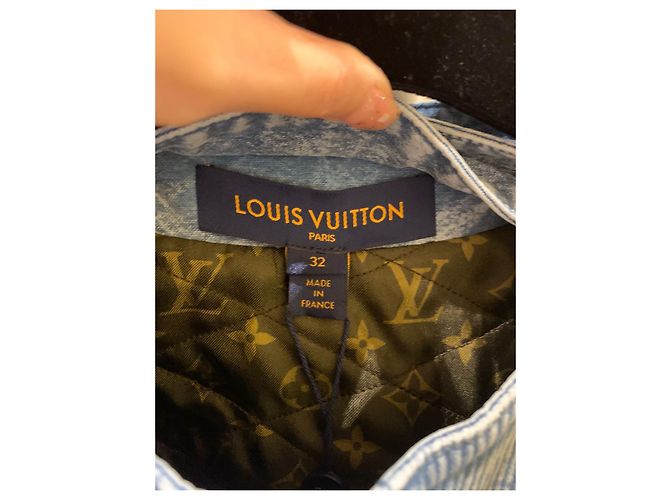 Louis Vuitton CHAQUETA BOMBER DE DENIM ACANALADA Azul - vista 4