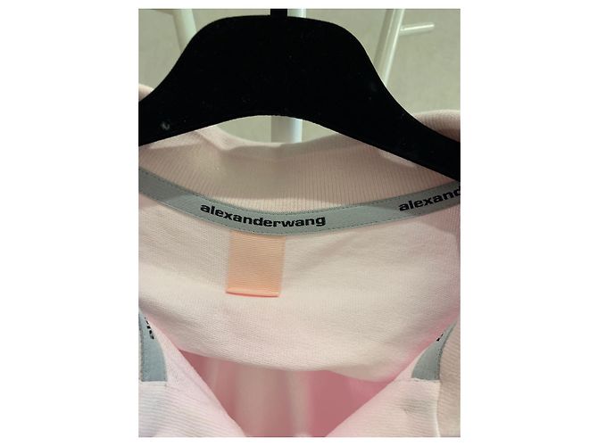 Camisa polo de jérsei de algodão Alexander Wang com gravata Rosa - vista 2