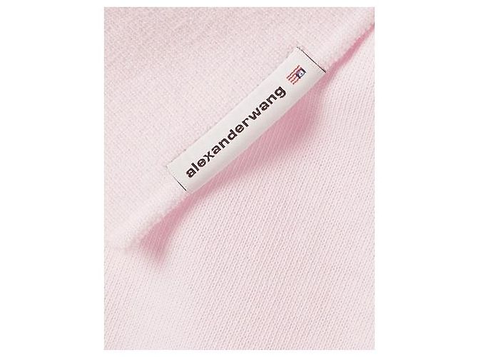 Camisa polo de jérsei de algodão Alexander Wang com gravata Rosa - vista 4