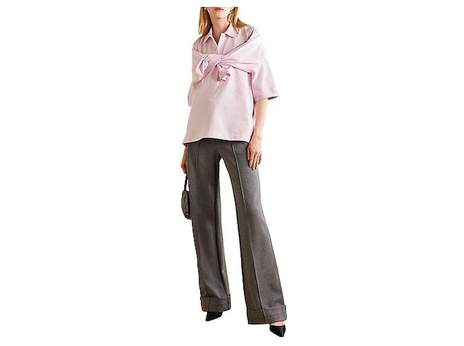 Camisa polo de jérsei de algodão Alexander Wang com gravata Rosa - vista 5