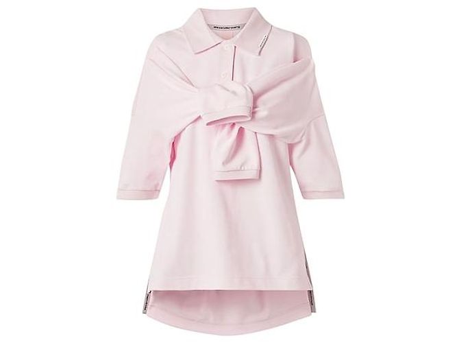 Camisa polo de jérsei de algodão Alexander Wang com gravata Rosa - vista 8