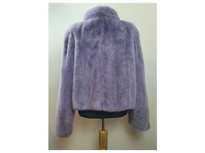 Autre Marque Cappotto corto in visone viola Porpora - vista 4