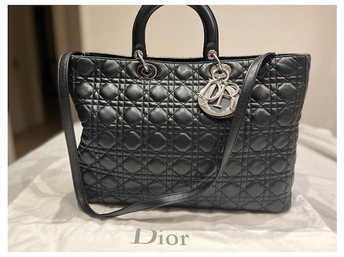 Borsa shopping Lady Dior Nero - vista 12