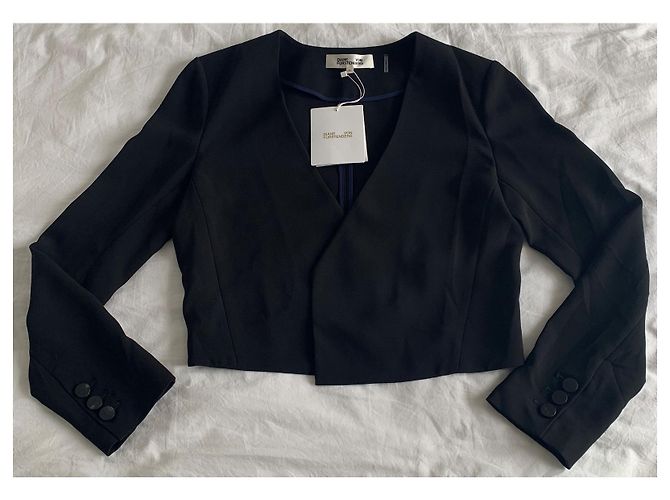 Giacca corta nera Diane Von Furstenberg Nero - vista 8