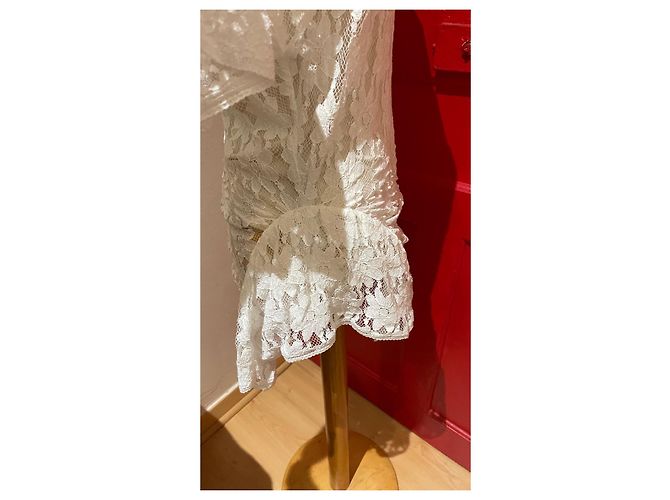 Top asimétrico de encaje de algodón Isabel Marant Etoile Vinny blanco - vista 5