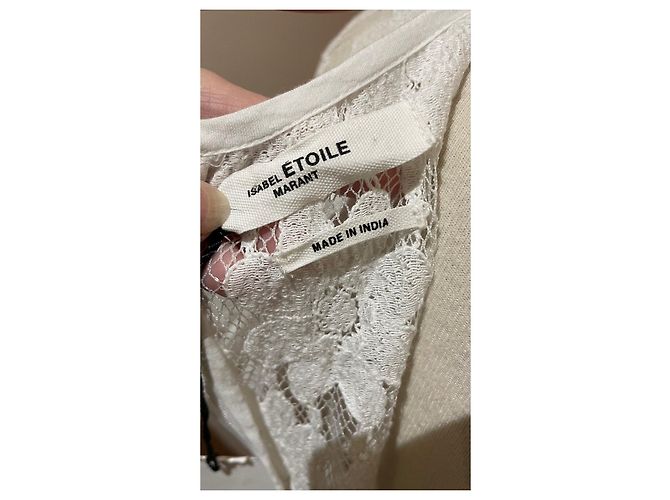 Top asimétrico de encaje de algodón Isabel Marant Etoile Vinny blanco - vista 6