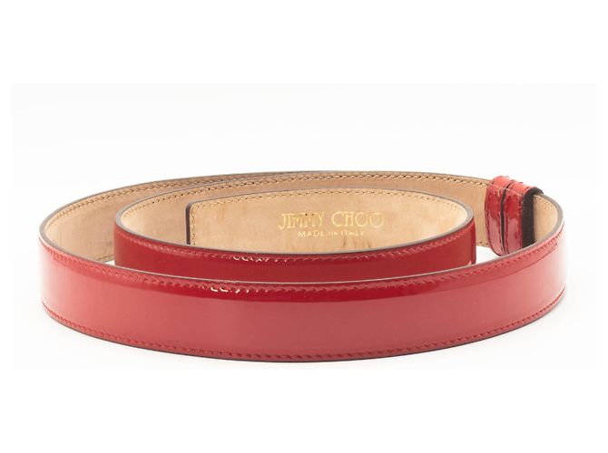 Jimmy Choo Roter Ledergürtel - Ansicht 2