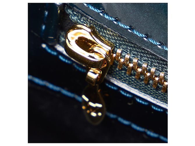 Louis Vuitton Green Sobe Patent Leather Clutch Bag - view 9