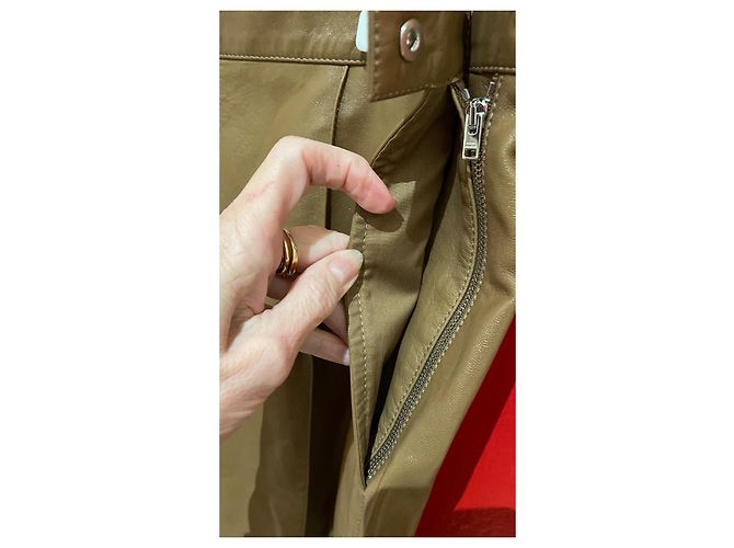 Isabel Marant Lederhose schmal zulaufend kamel Hellbraun - Ansicht 4