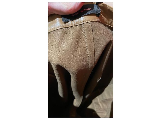 Isabel Marant Lederhose schmal zulaufend kamel Hellbraun - Ansicht 8